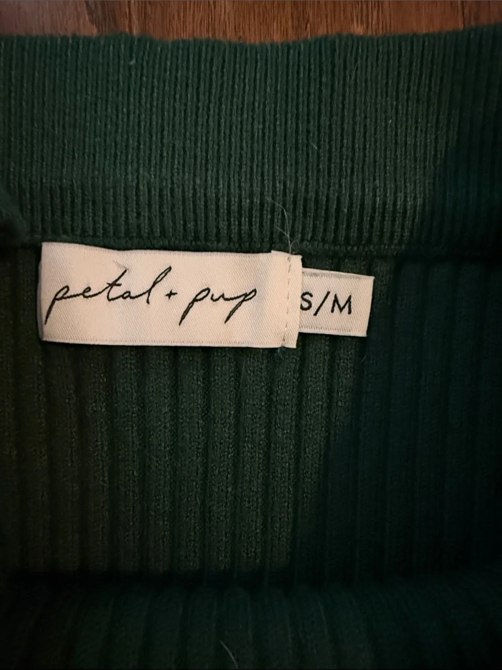 Petal & Pup Dark Green Ribbed Midi Dress Two-Piece